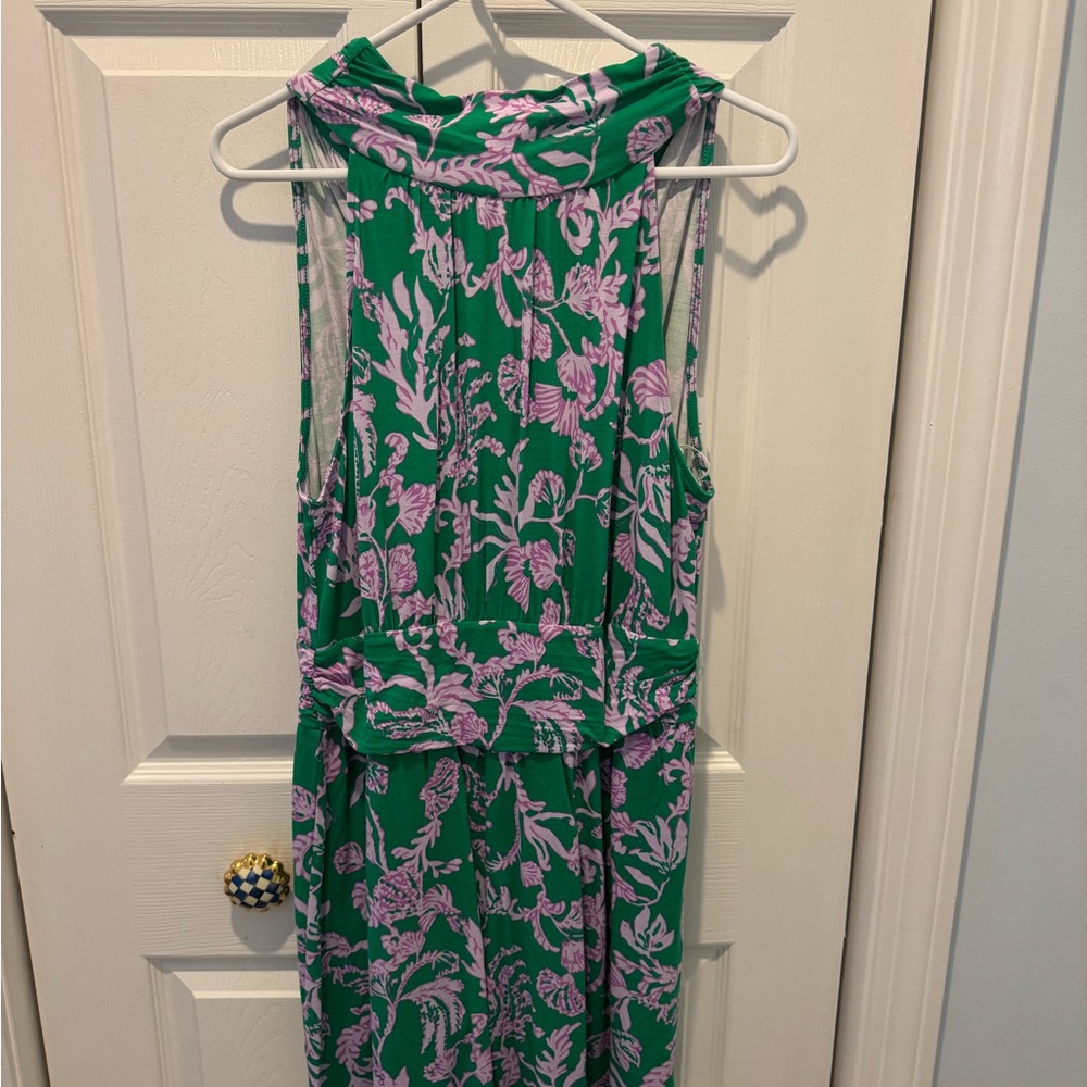 Lilly Pulitzer Green and Pink Maxi Dress